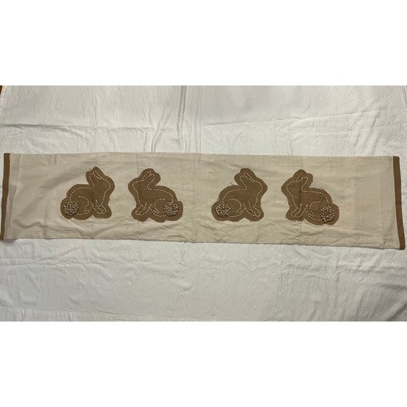 Farmhouse Table runner burlap bunny Easter Nicole Miller - Picture 1 of 9